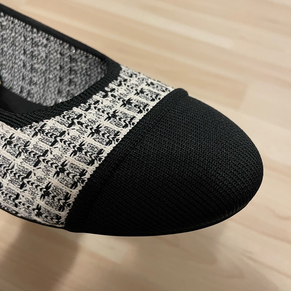 NIB Vivaia 9.5 Bethany Tweed Pearl Slingback Studded Block Ballet Flats EU 41 - Picture 11 of 13